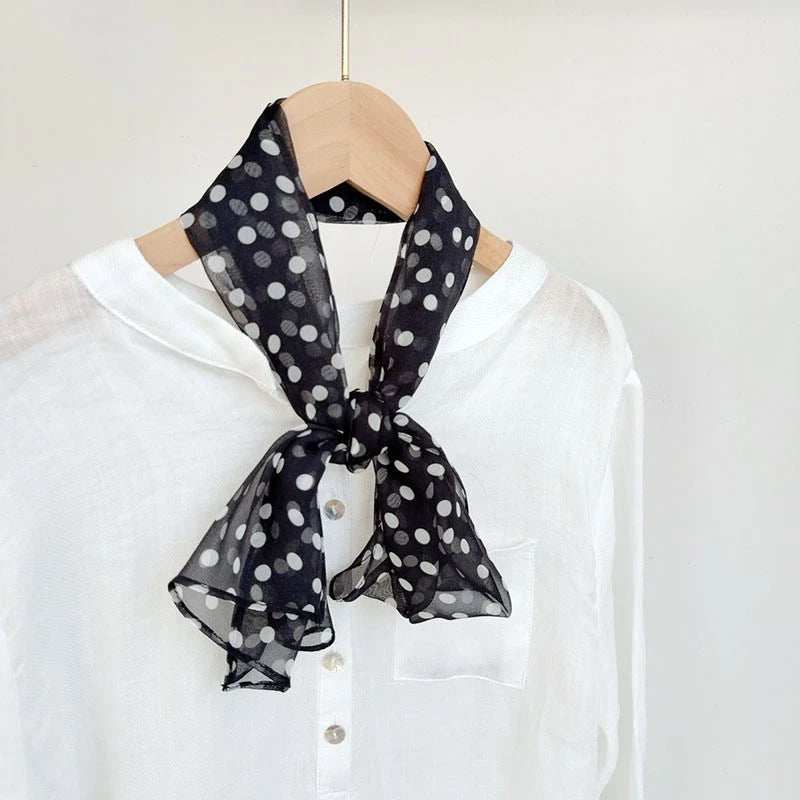 Womens Real Silk Black Stripe Scarf Fashion Necktie Neckerchief Fashion Accesory 07FC0E-D4 - KOEEK