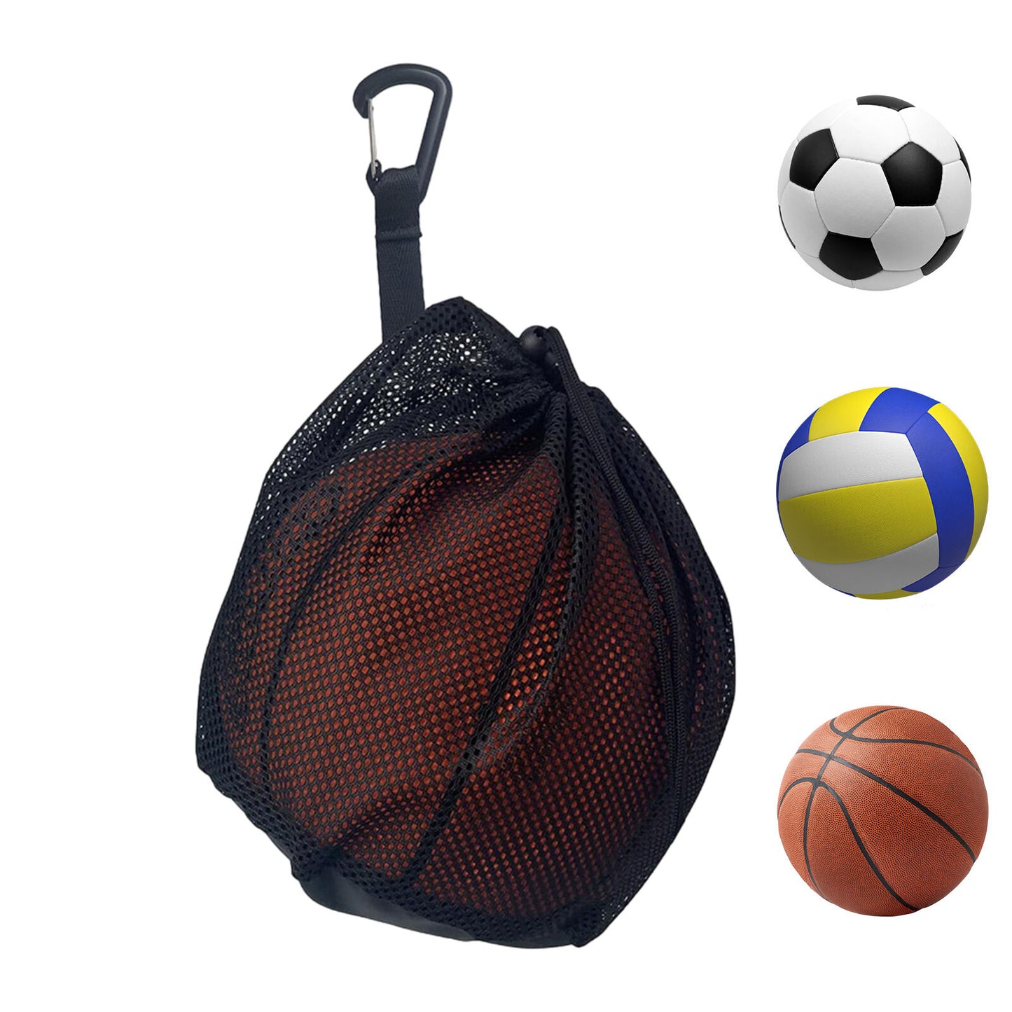 new Basketball Carrying Bag Adjustable Shoulder Ball Bag Clip On Ball For Backpack koeek - KOEEK