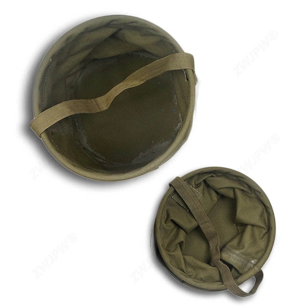 US Military Canvas Water Bucket Portable Folding Water Storage Vessel Green 18L 07FC0E-D4 - KOEEK