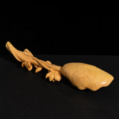 Elegant Lotus Leaf Tea Spoon - Solid Wood Carving Handicraft Tea Shovel 07FC0E-D4 - KOEEK
