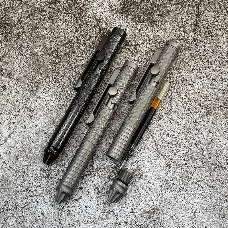 EDC Titanium Spinner Pocket Ball Pen Business Signature Pen StudentS Stationery 07FC0E-D4 - KOEEK
