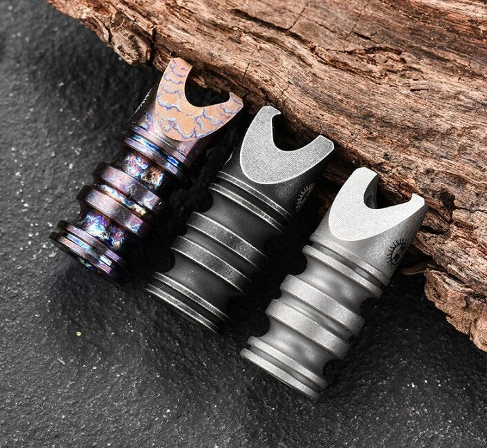 EDC Titanium Alloy Multi Tools Opener Screwdriver Prtable Pendant Bead Key chain 07FC0E-D4 - KOEEK