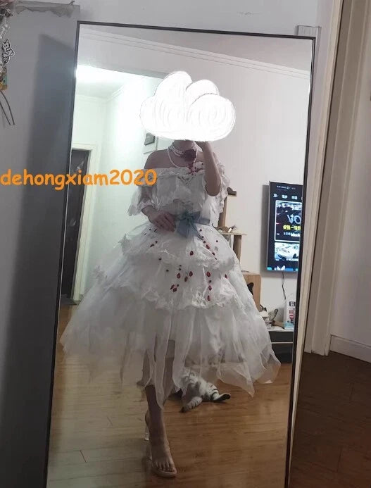 Identity V Mary Bloody Queen Women Cosplay Costumes Girl White Dress Halloween 07FC0E-D4 - KOEEK