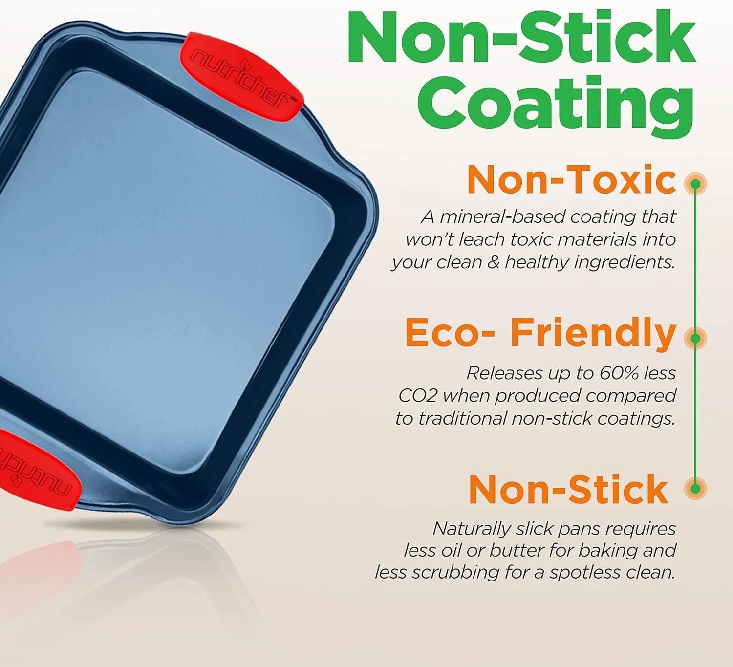 10-Piece Nonstick Bakeware Set - Premium Carbon Steel Baking Pans w/Silicone 07FC0E-D4 - KOEEK
