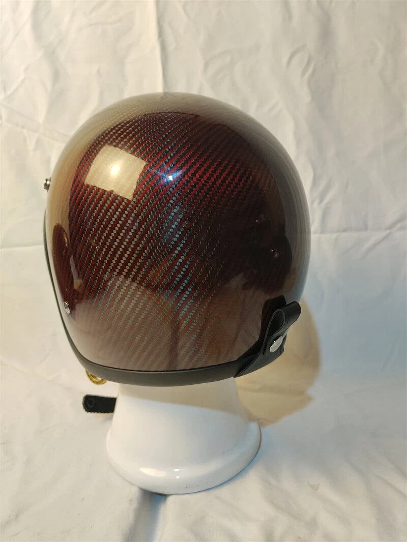 3/4 Face Helmet Carbon Fiber Motorcycle 500TX Retro Motorbike Rider Helmet 07FC0E-D4 - KOEEK