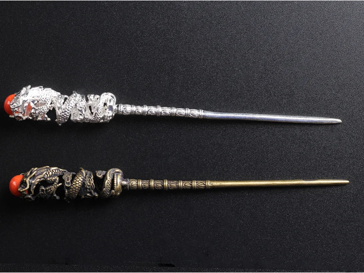 Copper Brass Dragon Cigar Needle Cigar Draw Enhancer Tool Women Hairpin Gift 07FC0E-D4 - KOEEK