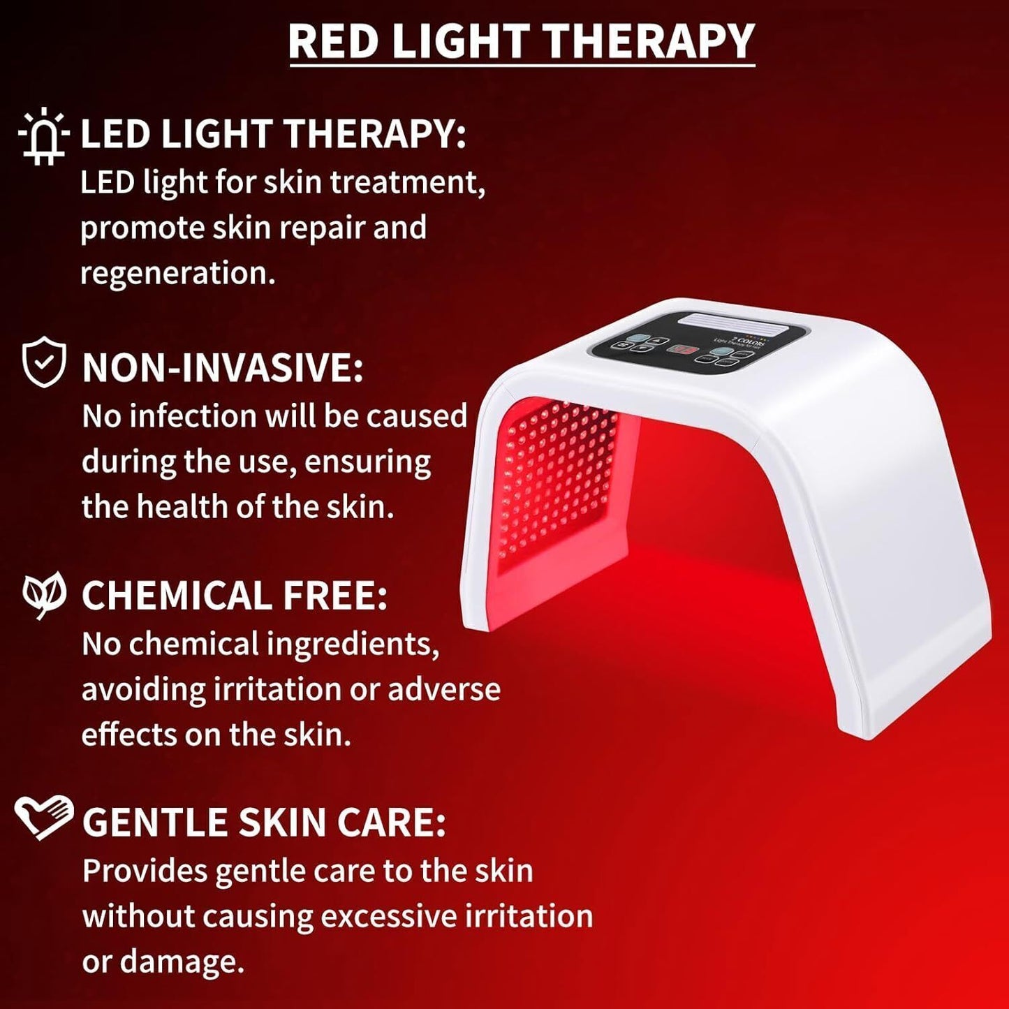 ny Red Light Therapy Face LED Face Mask Lys Therapy Mask for Facial Skin Care US