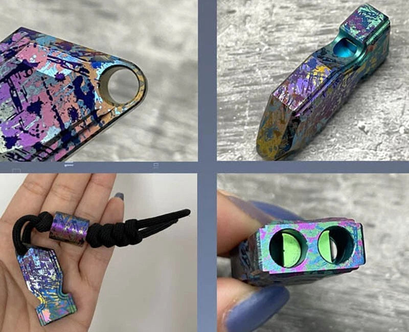 120dB Titanium Alloy Pocket Keychains Whistle EDC Outdoor Survival Training Tool 07FC0E-D4 - KOEEK