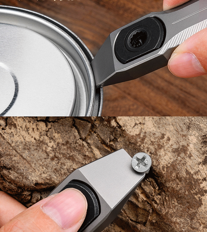 EDC Titanium Alloy Keychain Pocket Pry Bar Crowbar Opener Outdoor Multi Tools 07FC0E-D4 - KOEEK