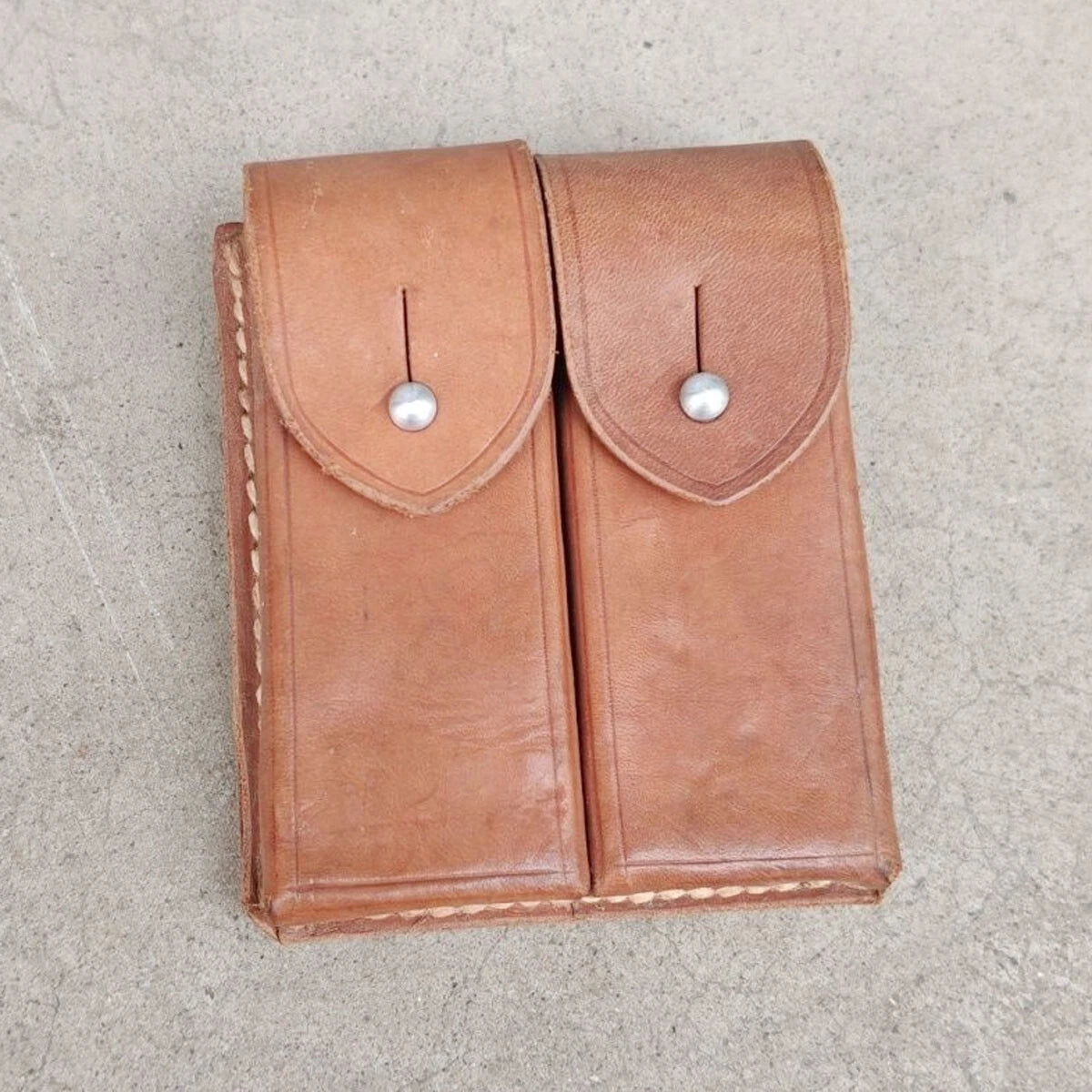 2pcs Surplus Chinese Type 54 Magazine Pouch Leather Waist Bag 07FC0E-D4 - KOEEK