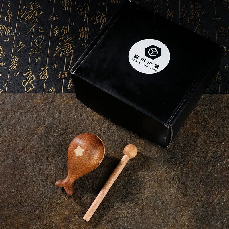 4.3x4.1x7.8cm Wooden Mokugyo Percussion Instrument Carved Wood Meditation Decor 07FC0E-D4 - KOEEK
