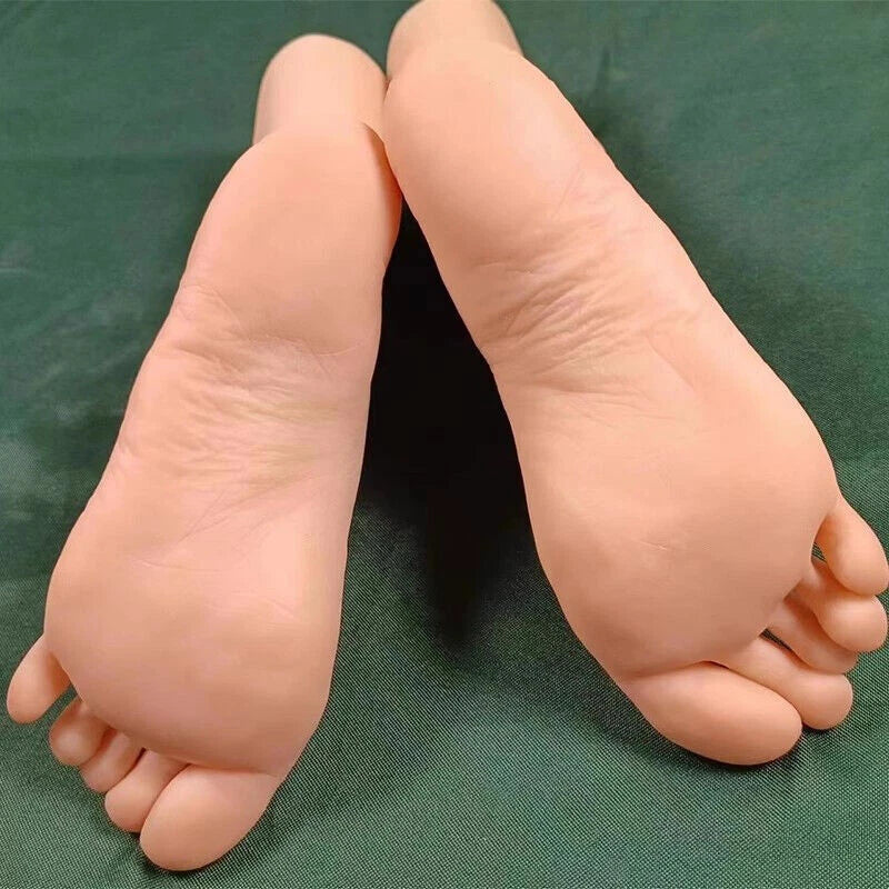 EU37 1 PAIR Platinum Silicone Female Feet Shoes Display Model Display Props 07FC0E-D4 - KOEEK