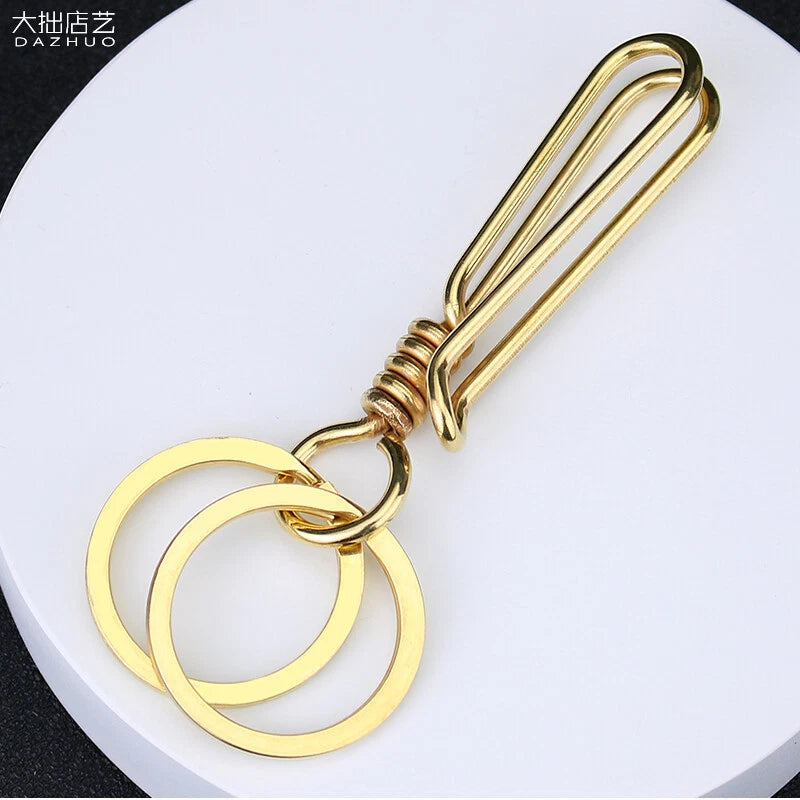Brass / Steel Handmade Keychains Keyrings Bag Wallet Chain Belt Clip Key Holder 07FC0E-D4 - KOEEK