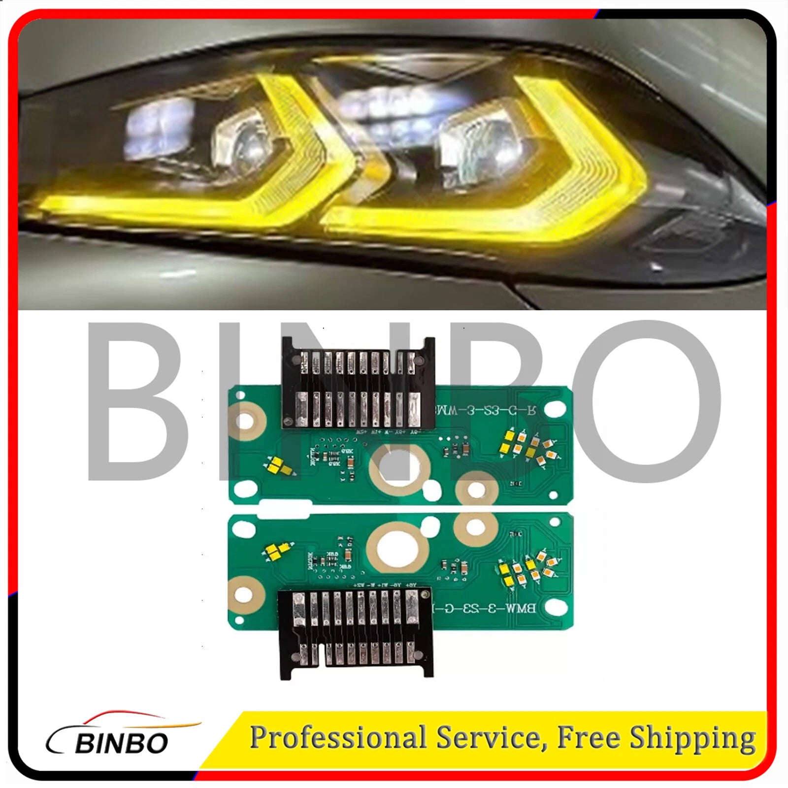 For BMW 3' G20 G21 G28 LCI 2023 2022 Lemon Yellow Angel Eyes light DRL Board 07FC0E-D4 - KOEEK