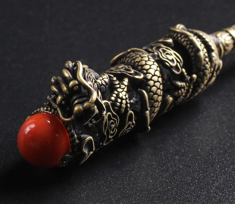 Copper Brass Dragon Cigar Needle Cigar Draw Enhancer Tool Women Hairpin Gift 07FC0E-D4 - KOEEK