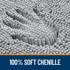 Bathroom Rugs 30x20, Extra Soft Absorbent Chenille Bath Rugs, Rubber Backing 07FC0E-D4 - KOEEK
