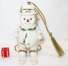 LENOX 2017 HAPPY HOLLY DAYS FRESH POWDER Annual Snowman Christmas Ornament Dated LENOX - KOEEK