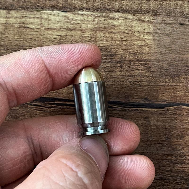 Titanium Brass Bullet Shape Knife Lanyard Bead Paracord Pendant Zipper Pull EDC 07FC0E-D4 - KOEEK