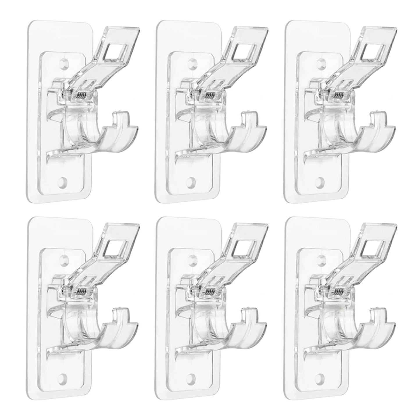 new 4/6PCS No Drill Curtain Rod Bracket No Drilling Self Adhesive Curtain Rod Holder koeek - KOEEK