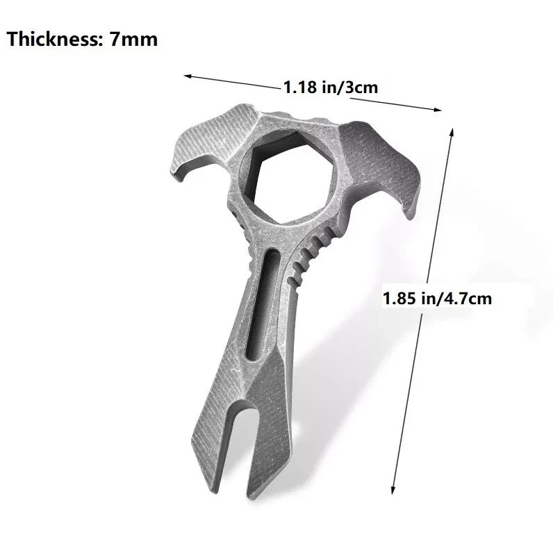 Titanium Alloy Pry Bar Crowbar Wrench Can Opener EDC Outdoor Portable Multi Tool 07FC0E-D4 - KOEEK