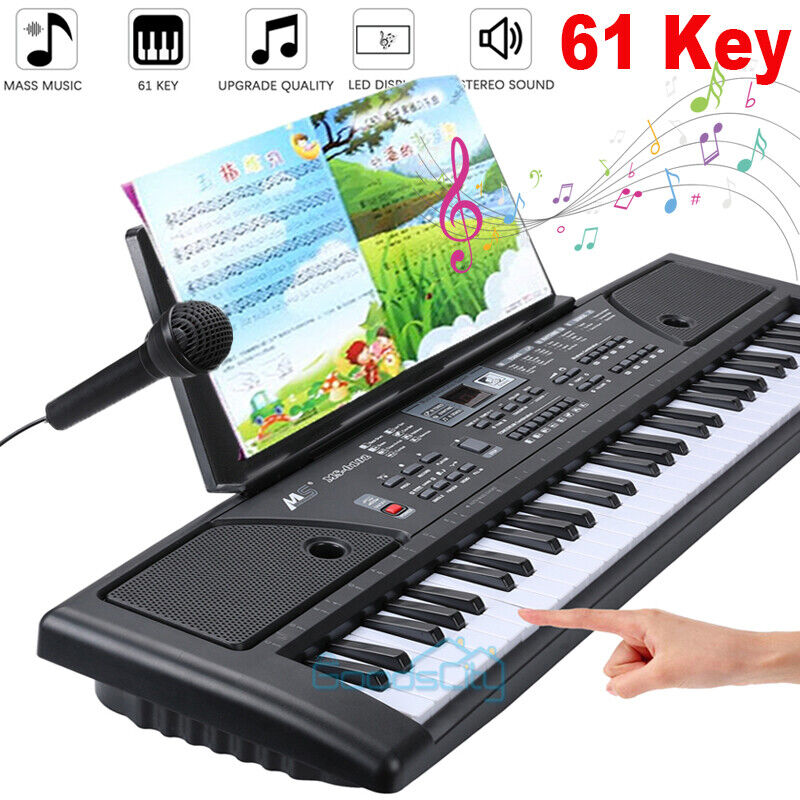 ny 61-tangenters elektrisk piano digital musikk Elektronisk keyboardstativ og mikrofon