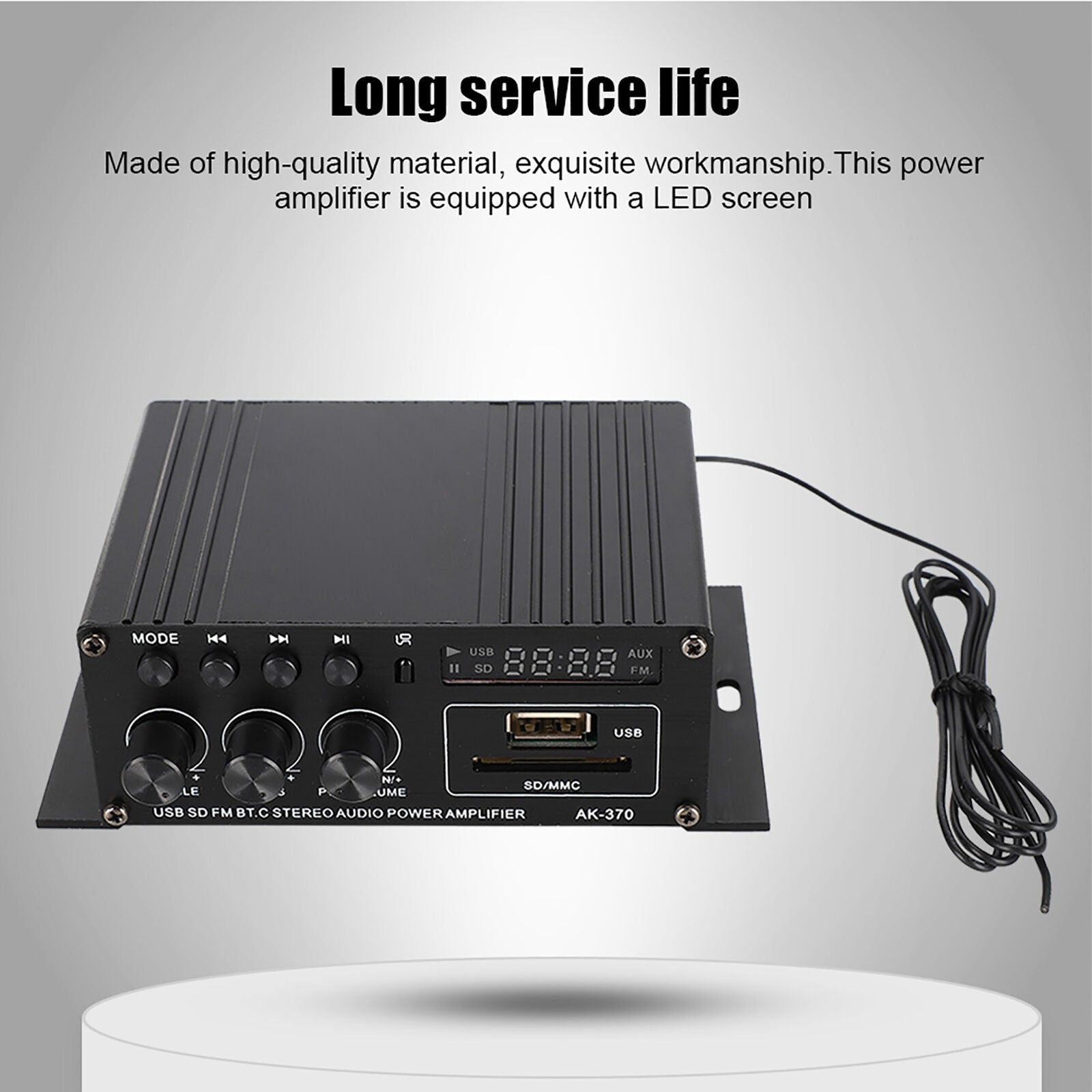 new Household HiFi Power Amplifier With LED Screen 12V Aluminum Alloy Power koeek - KOEEK