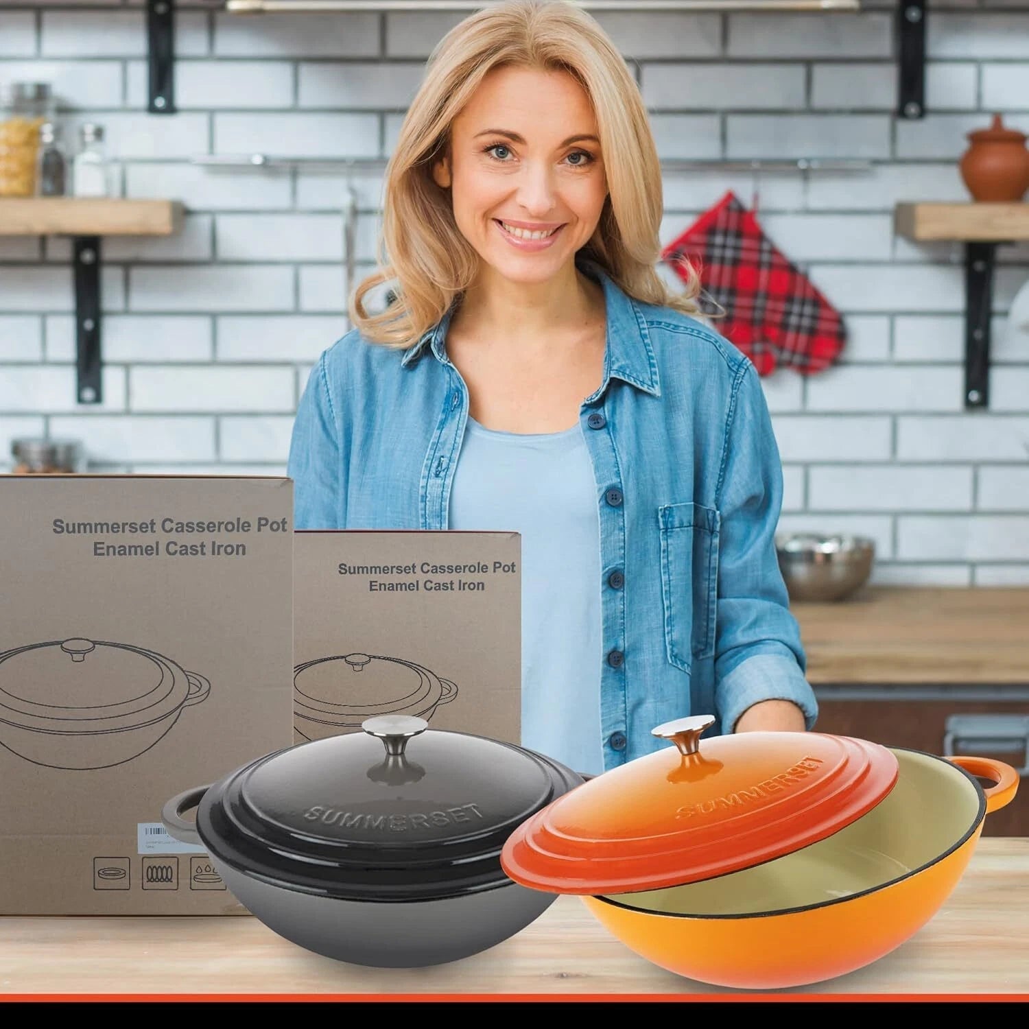 Enameled Cast Iron Crock Pot Dutch Oven 07FC0E-D4 - KOEEK
