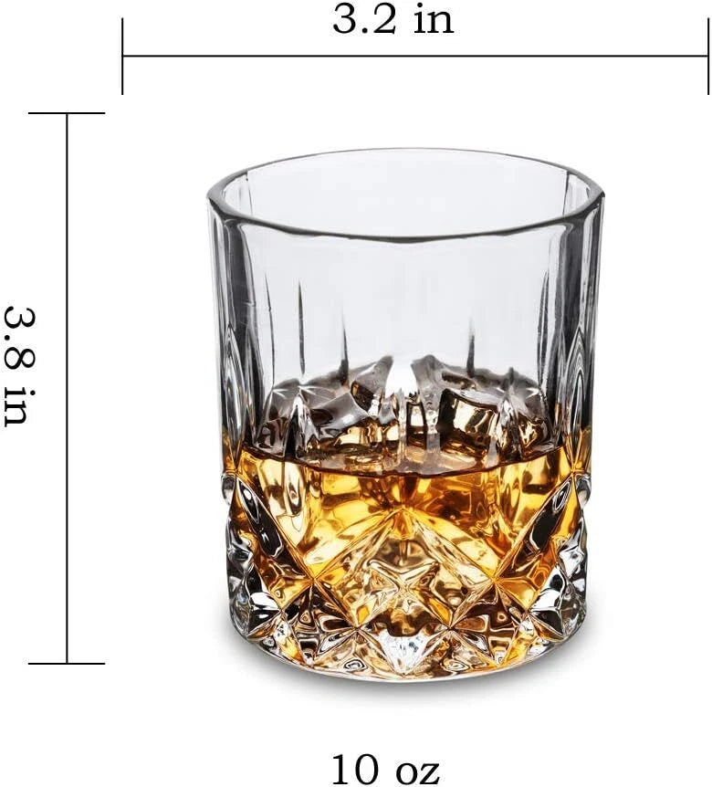10 oz Ice Glasses for Scotch, Spirits and Cocktails - Set of 4 07FC0E-D4 - KOEEK