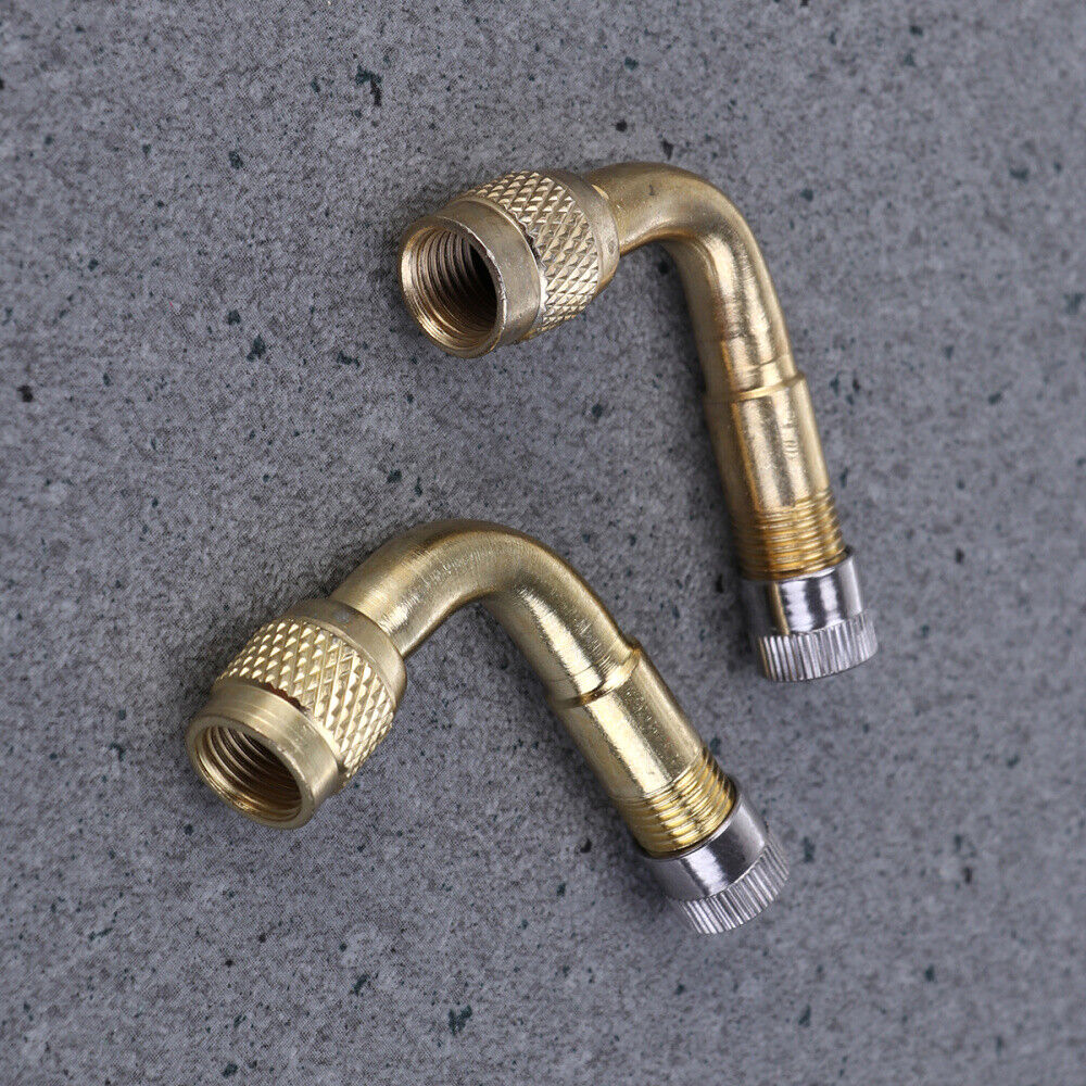 new 2pcs/set 90 Degree Air Brass Stem Extension Adapter Car Truck Motorcycle Scooter koeek - KOEEK