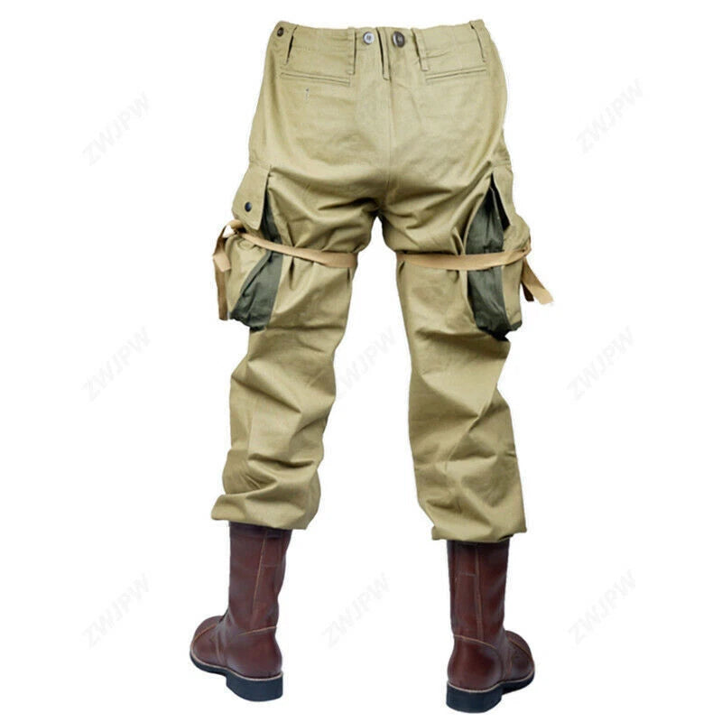 WW2 US ARMY M42 Airborne Paratrooper Officer Casual Men Trousers Cotton Pants 07FC0E-D4 - KOEEK