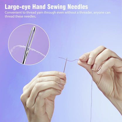 1.8-2.4in Large-Eye Stitching Needles Hand Sewing Leather Craft Storage Tube