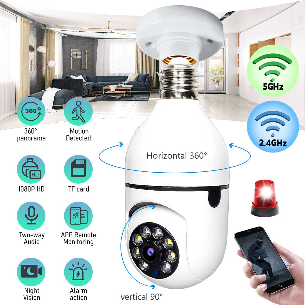 ny 360° 1080P HD Camara De Seguridad 5G WIFI Inalambrica Exterior Audio Para Casa