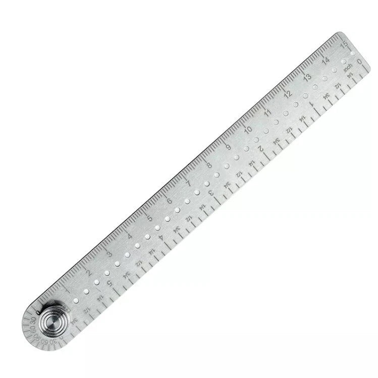 Titanium Alloy Ruler Protractor Compass Scale CM Inch Keychain Portable EDC Tool 07FC0E-D4 - KOEEK