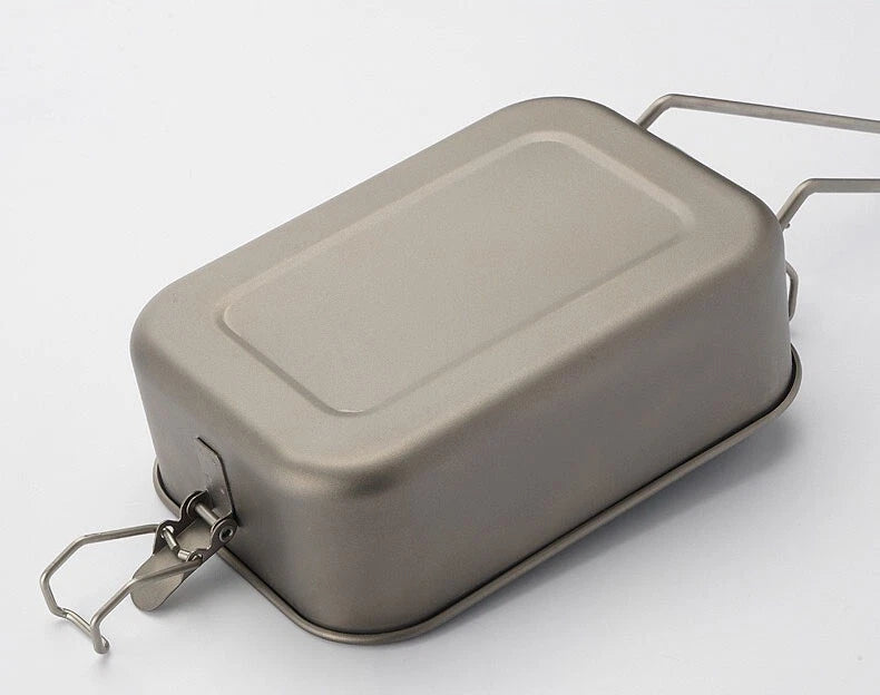 800ml Outdoor Survival Lightweight Pure Titanium Mess Tin Fast Cooking Mess Kit 07FC0E-D4 - KOEEK