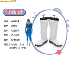 The Fantastic Four: First Steps Invisible Woman Shoes Halloween White Long Boots 07FC0E-D4 - KOEEK