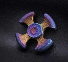 FEGVE Titanium EDC Baked blue Aerolite Four-Hand quadrangle Fidget Spinner Toy 07FC0E-D4 - KOEEK