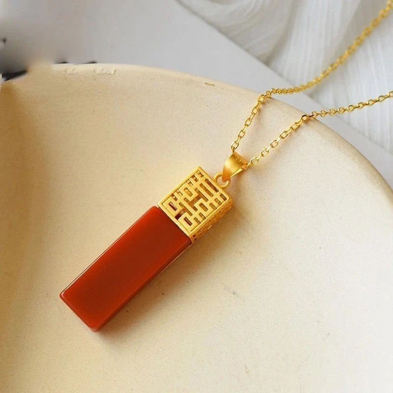 1Pc Classical Retro Pendant Double Happiness Sweater Chain Cheongsam Jewelry 07FC0E-D4 - KOEEK