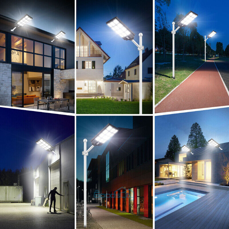 ny udendørs kommerciel 10000000LM LED Solar gadelys Dusk-to-Dawn vejlampe+stang