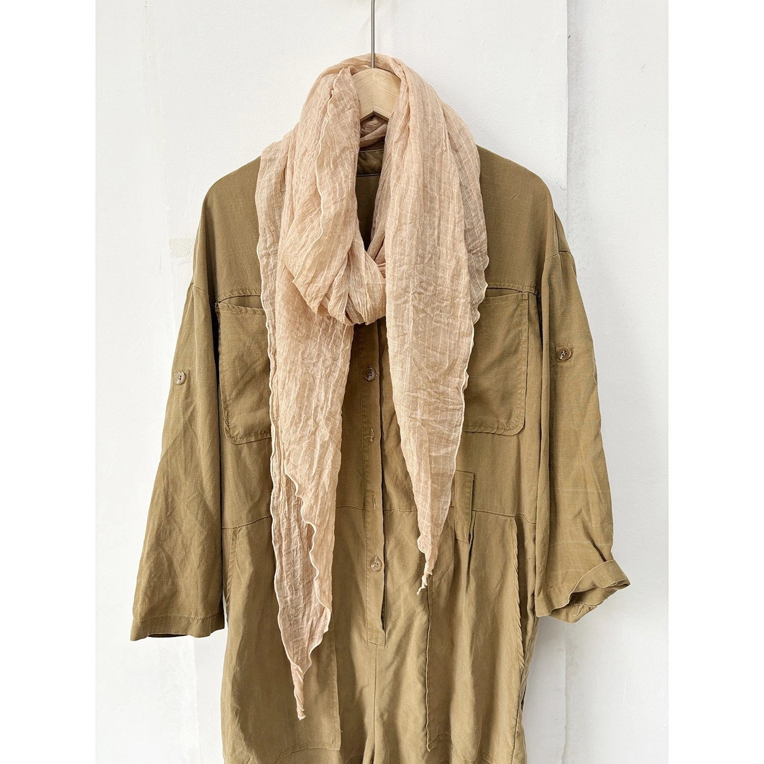 Unisex Plain Color Neutral Plain Color Preppy Thin Scarf  Soft Shawl Bandana 07FC0E-D4 - KOEEK