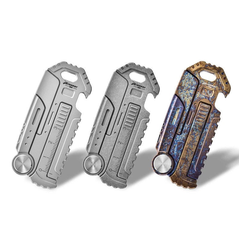 Titanium Alloy EDC Keychain Multi Tool Survival Gear 07FC0E-D4 - KOEEK