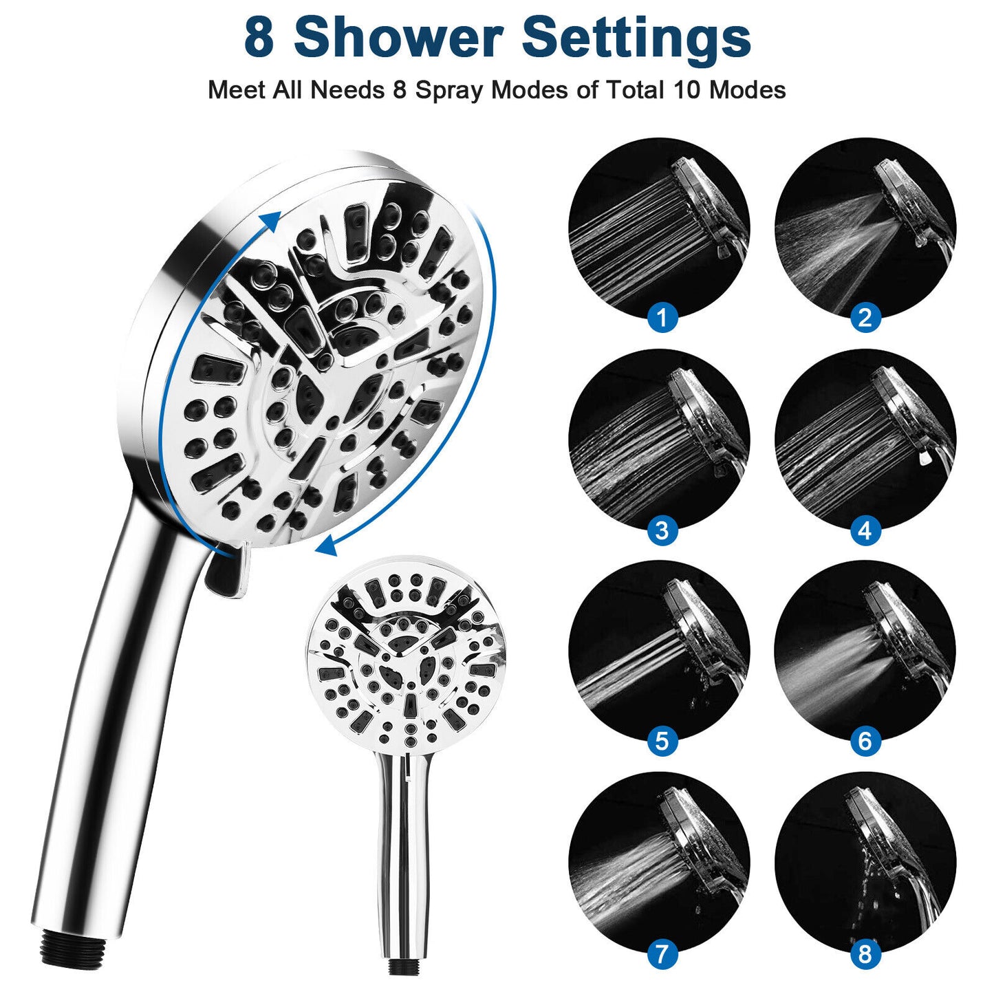 10-Mode High-Pressure Spray Booster Handheld Shower Head Antimicrobial Sprinkler