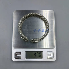 Bracelet Vintage Craft Copper Silver Plated Open Bangle Jewelry 07FC0E-D4 - KOEEK