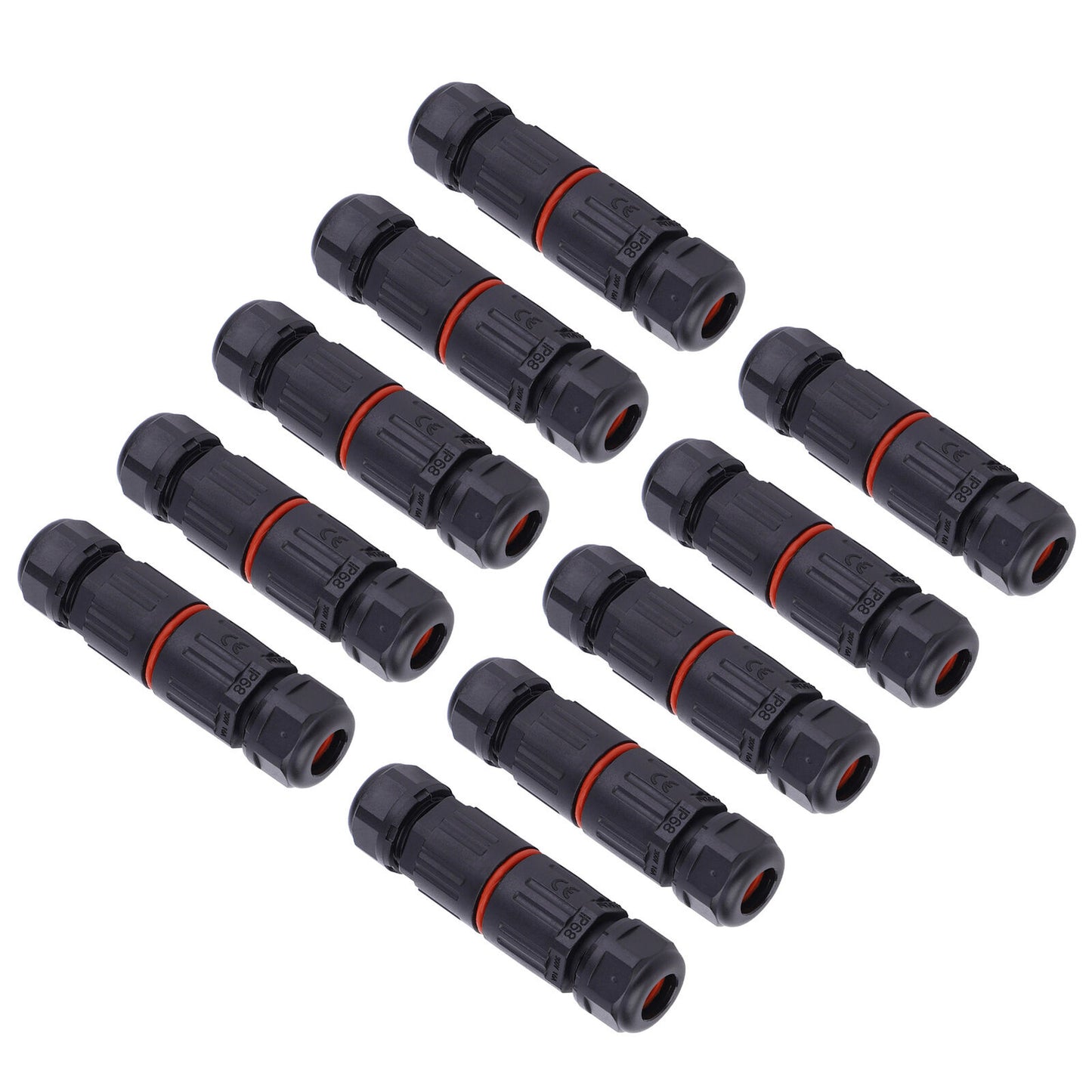 new 10PCS IP68 Waterproof Electrical Wire Cable 3Pin Connector Outdoor Plug Socket koeek - KOEEK