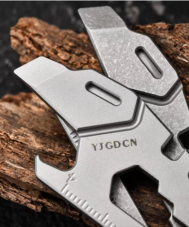 Titanium Pry Bar Crowbar Bottle Opener Wrench EDC Portable Multi Tools Outdoor 07FC0E-D4 - KOEEK