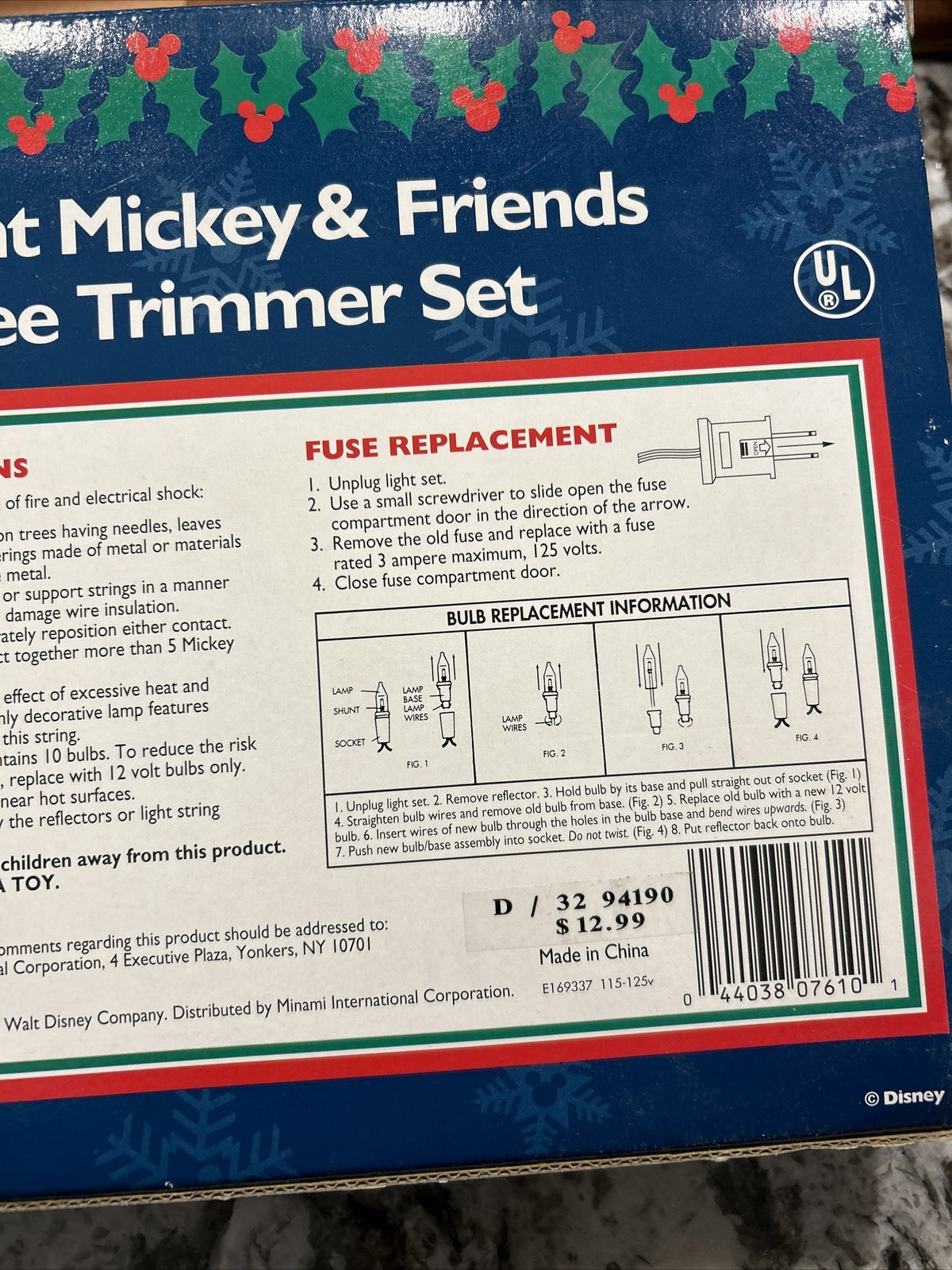 Disney Christmas Tree String Lights Mickey Mouse Goofy Donald  NIB DISNEY - KOEEK