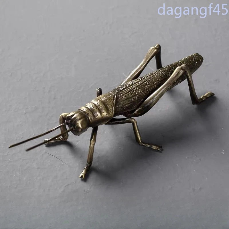 14cm Chinese Brass Grasshopper Ornament Retro Tea Pet Decoration Handicraft 07FC0E-D4 - KOEEK