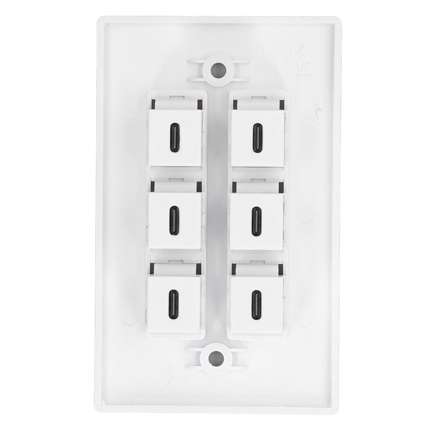 new 6 Port USB Type C Outlet Plug White USB Wall Plate With 6 Port USB C Socket koeek - KOEEK