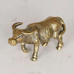EDC Brass Buffalo Figurine Desktop Decoration Small Statue Animal Figurines Toys EDC - KOEEK