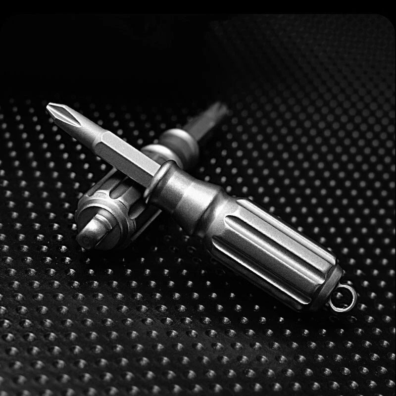 Mini Pocket Titanium S2 steel Screwdriver Portable Outdoor Keychain EDC Gadget 07FC0E-D4 - KOEEK