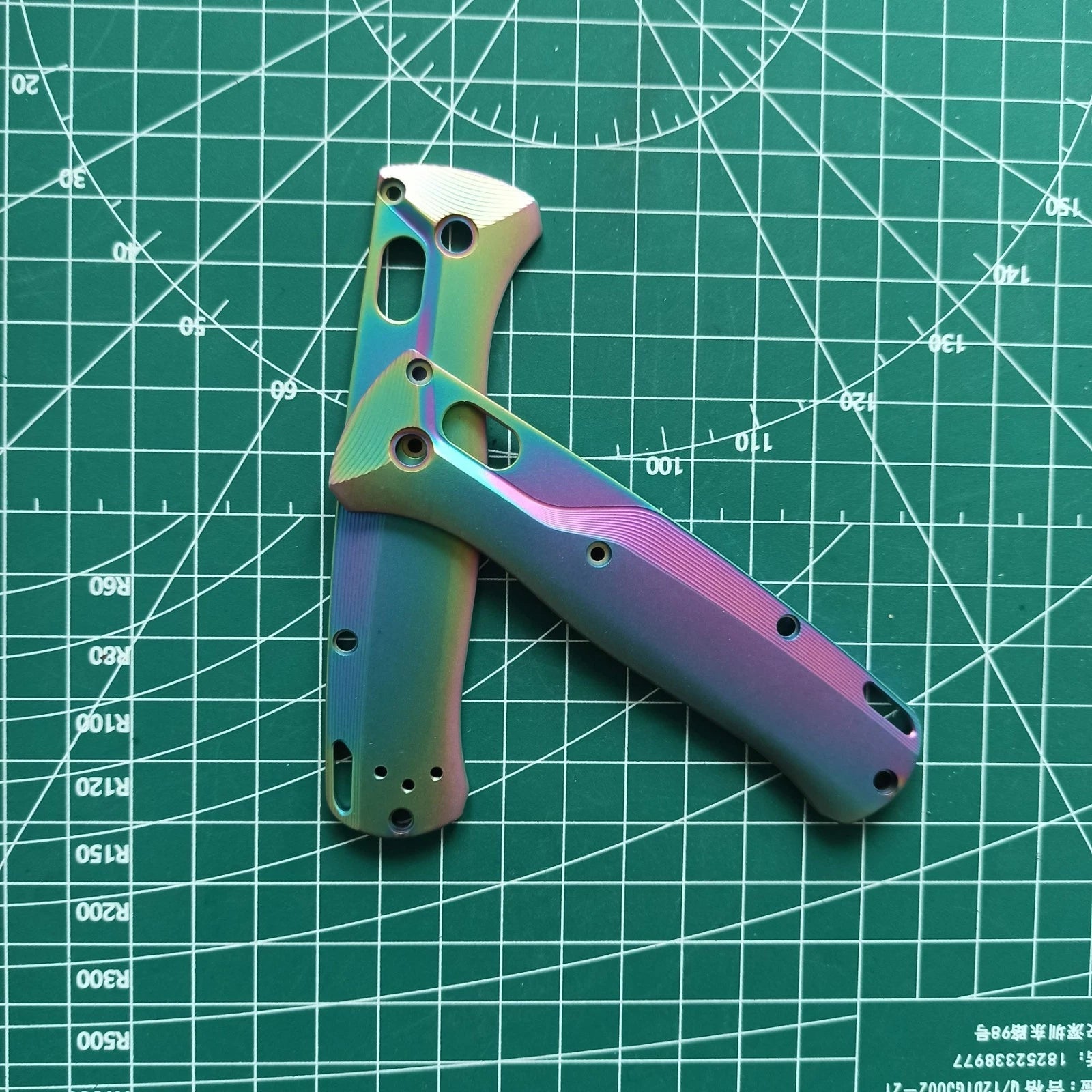 1 Pair Colorful Titanium Alloy Knife Handle Scales for Benchmade Bugout 535 07FC0E-D4 - KOEEK